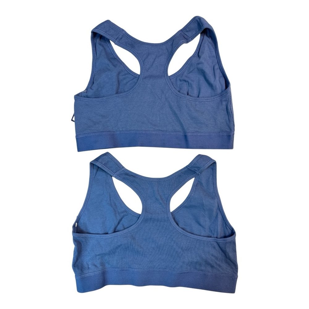 Lot of 2 - GAP BODY Cotton Rib Racerback Bralette Blue Size Medium - Picture 2 of 8